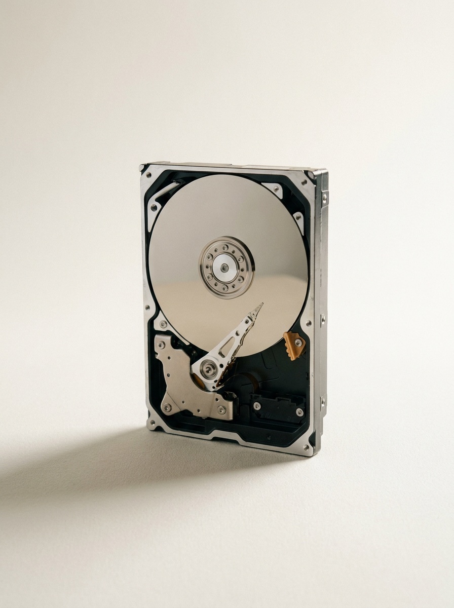 Geopende harde schijf uit het datarecovery-labo